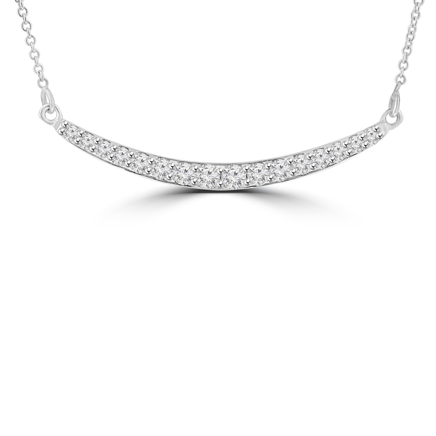 0.45 ct Round Cut Diamond Stick Bar Horizontal Long Pendant Necklace