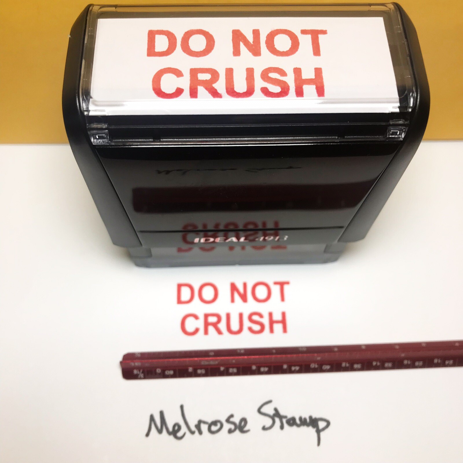 Do Not Crush Rubber Stamp Red Ink Self Inking Ideal 4913