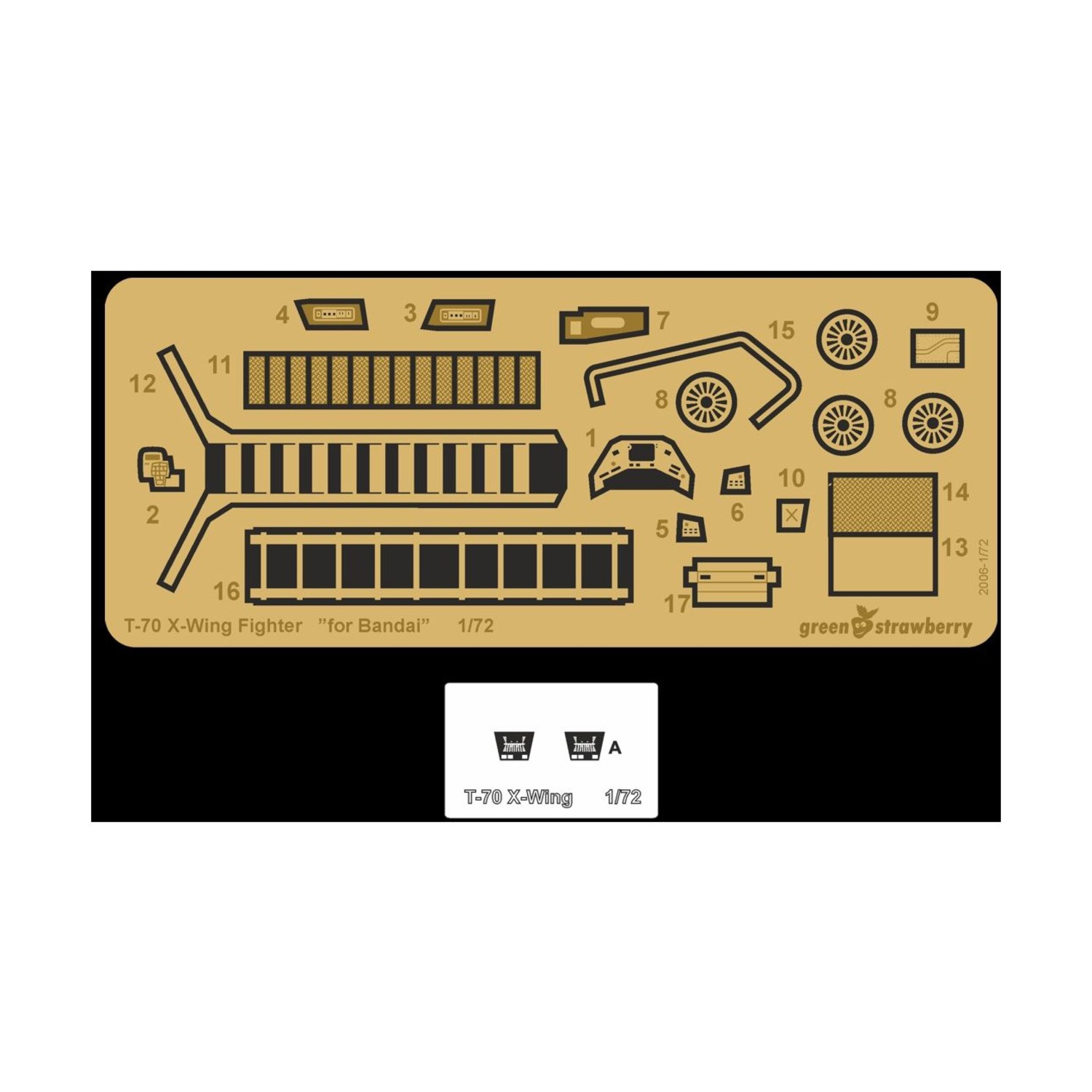 Greenstraw Modelling Ac T-70 X-Wing - Junior/Basic Detail Set, Bandai (1/ New