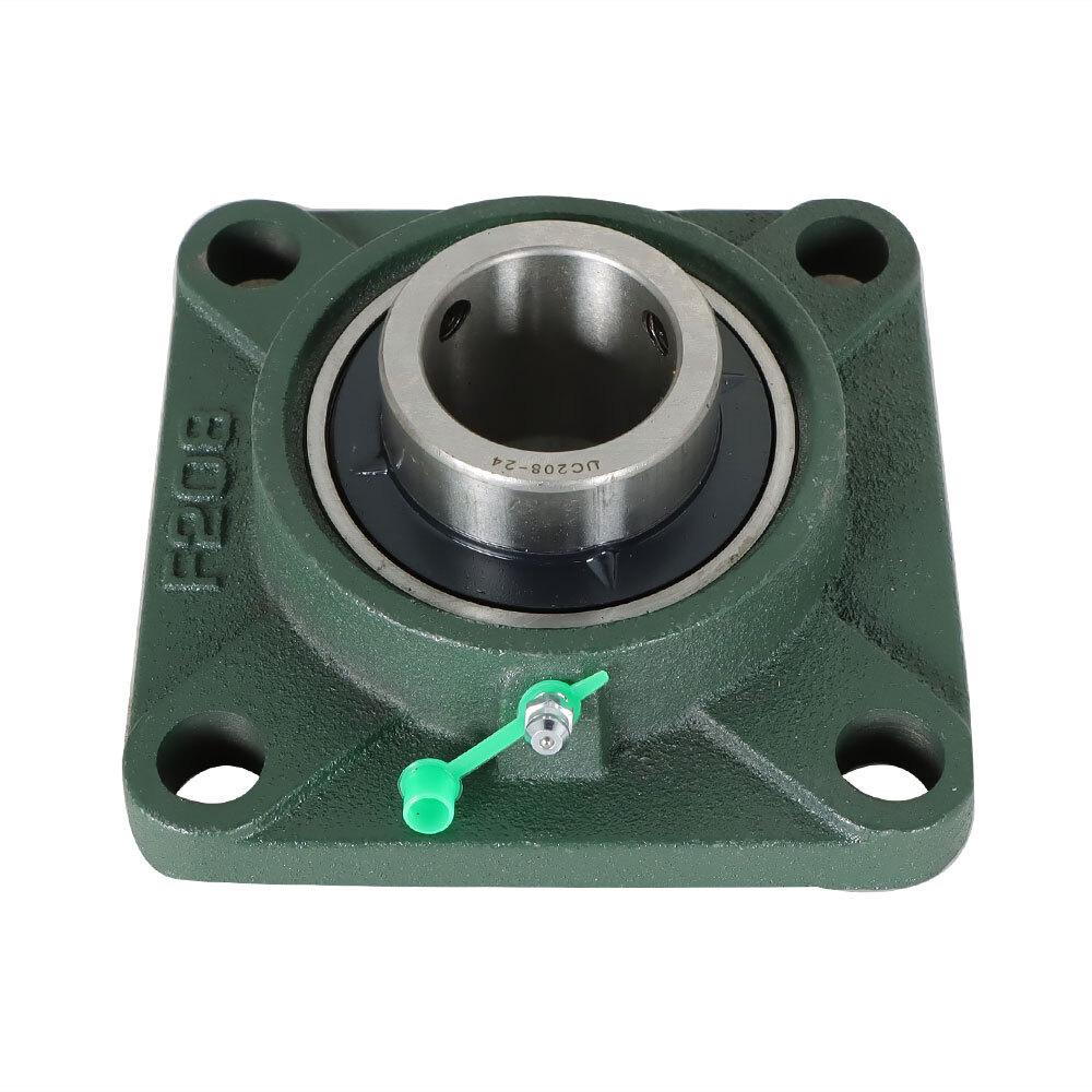 2 Pack UCF208-24 Solid Base Pillow Block Flange Bearing 1-1/2" Bore 4 Bolt