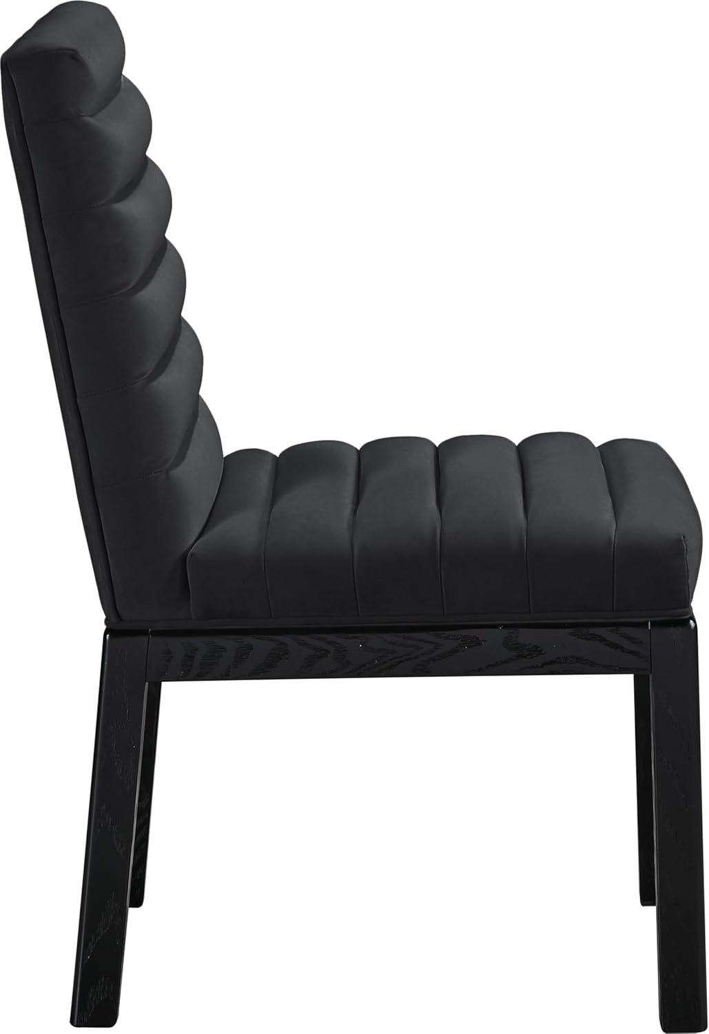 Evelyn Black Velvet Dining Chair with Sturdy Ash Wood Legs