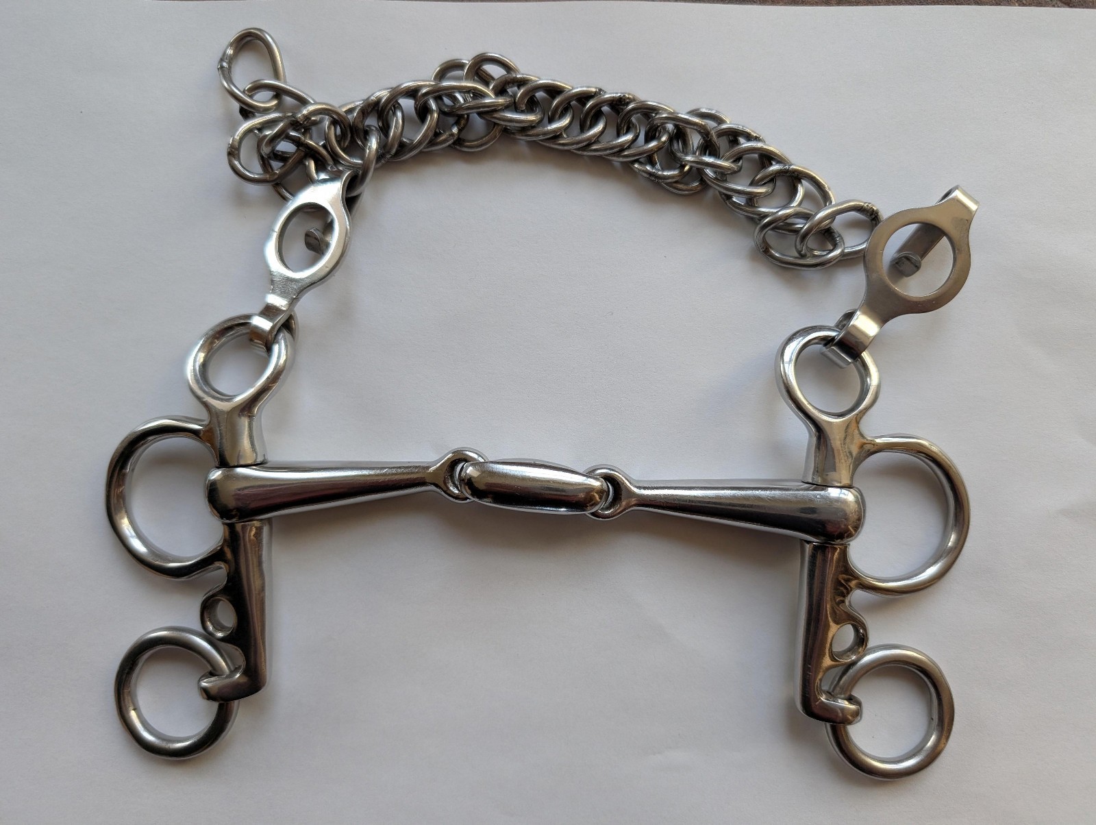 Stubben SteelTec EZ Control Double Jointed Pelham Snaffle Bit - 4 3/4"