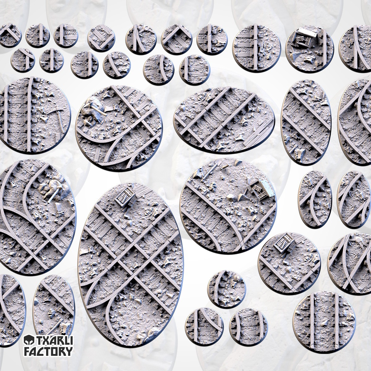 Mine & Railway style Base Toppers - TXARLI Factory 40k AOS Wargaming