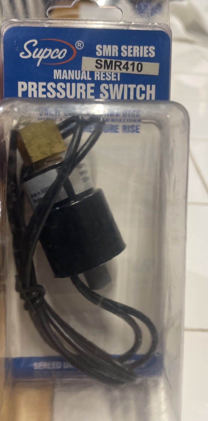 Supco  SMR410 High Pressure Switch Opens At 410 Psig +/- 15 Psi