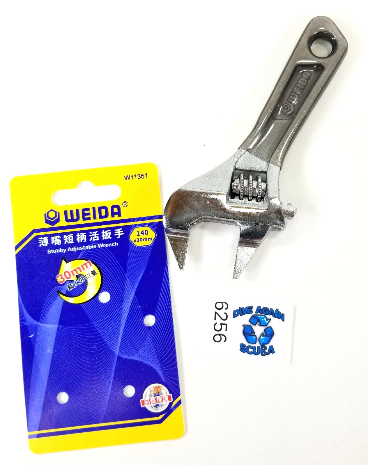 Scuba Dive 5.5" Thin Jaw Head Stubby Adjustable Crescent Wrench Tool 5"