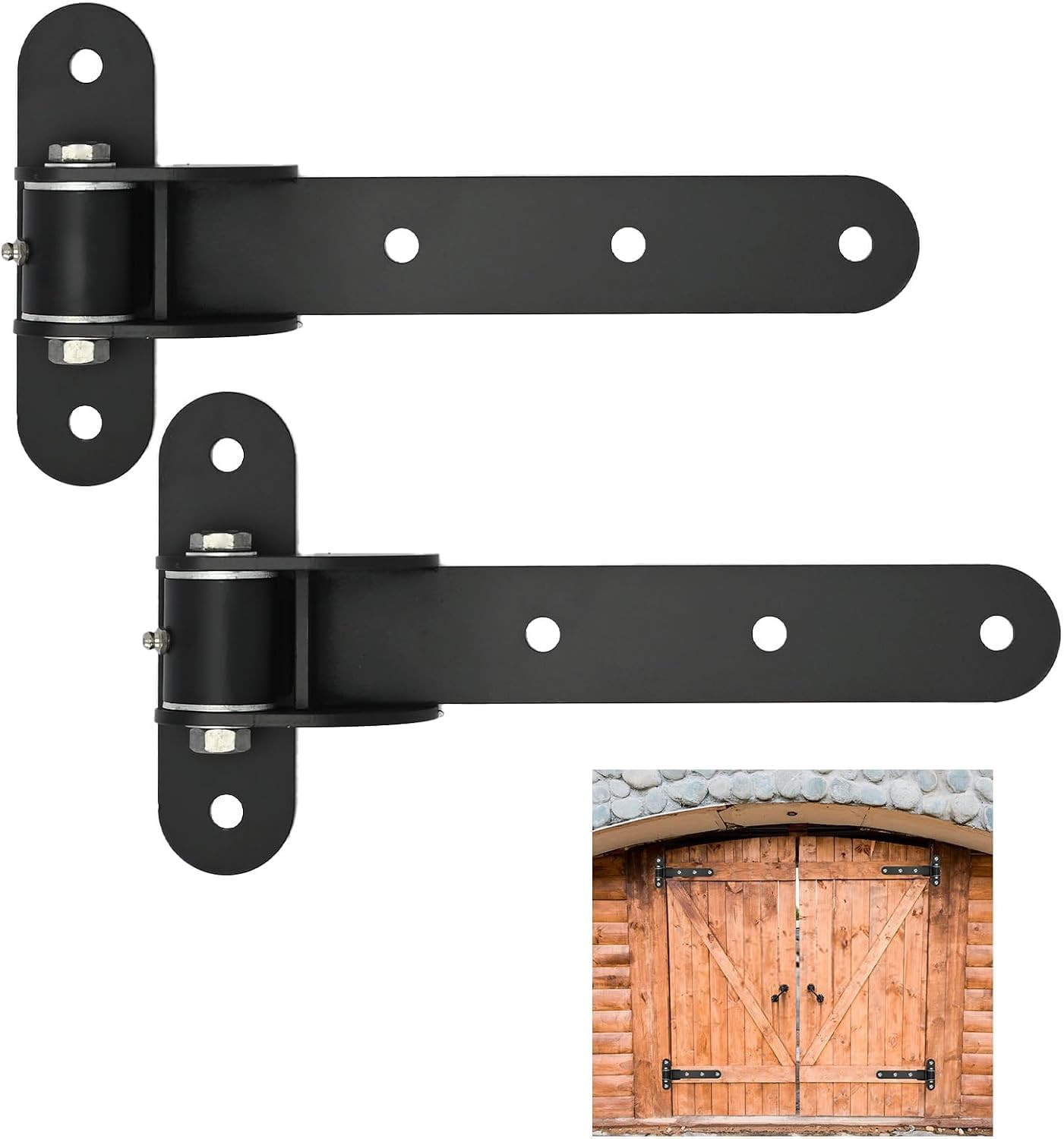 2 Pack Heavy Duty Gate Hinges, 1000 Lbs Capacity, 13" Door Hinges with Internal