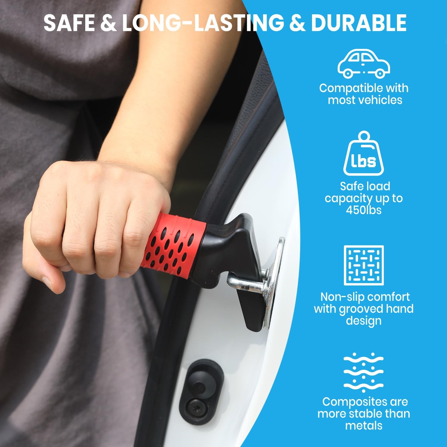 CAidRE Car Door Handle for Elderly, Assist 2 Pack, Multicolor