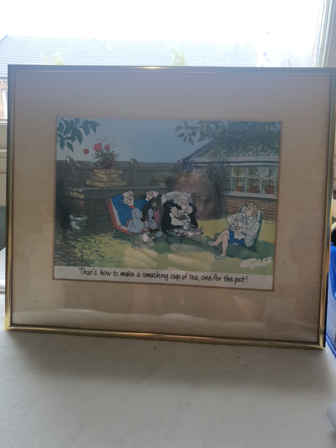 Vintage Framed Comic Sketch 13.5cm By 11cm Approx.