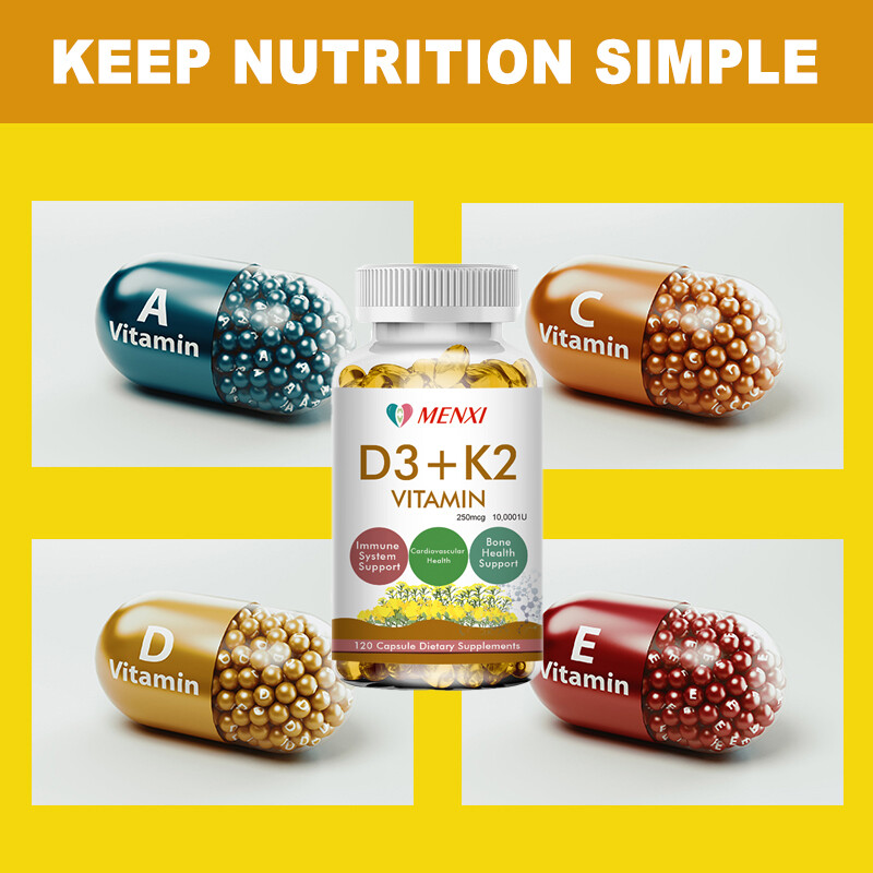 Vitamin D3 & K2 10,000IU MK7 Softgels For Bone Blood Heart Health Immune Support