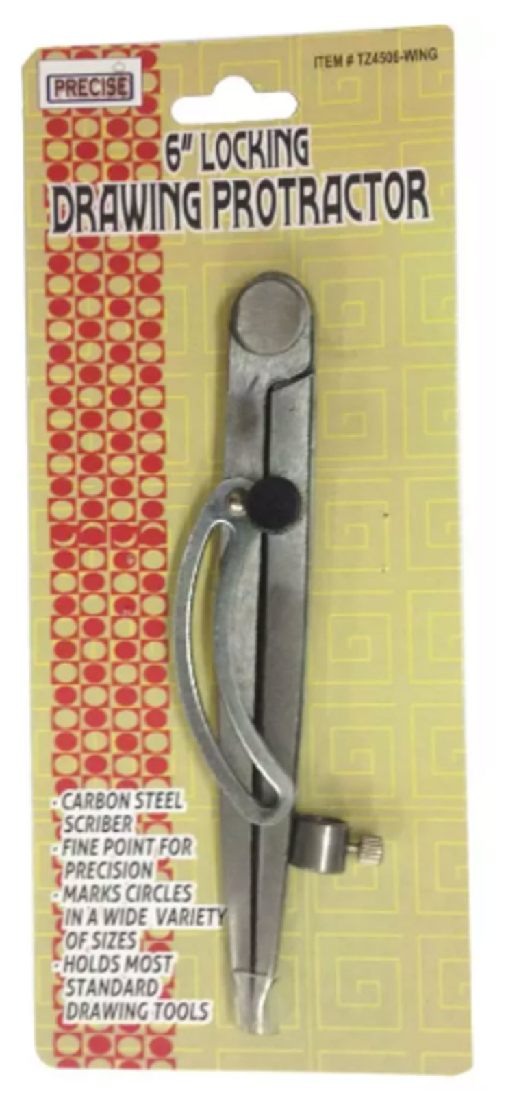 HAWK ( TZ4506-WING ) 6 Inch Locking Drawing Protractor / Compass.