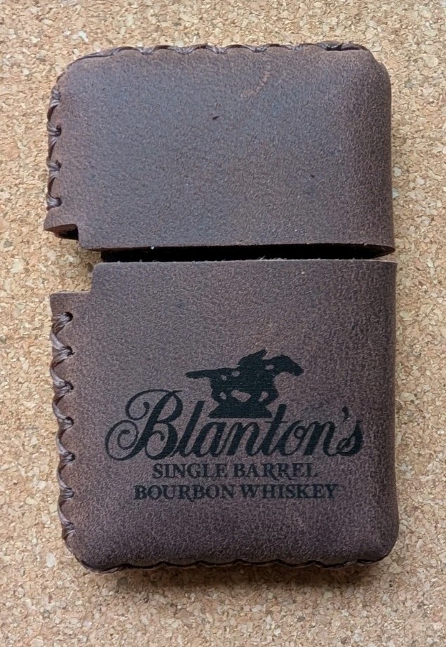 Blanton's KY Bourbon Whiskey Zippo Suede Leather Case/Cover Only, New Custom