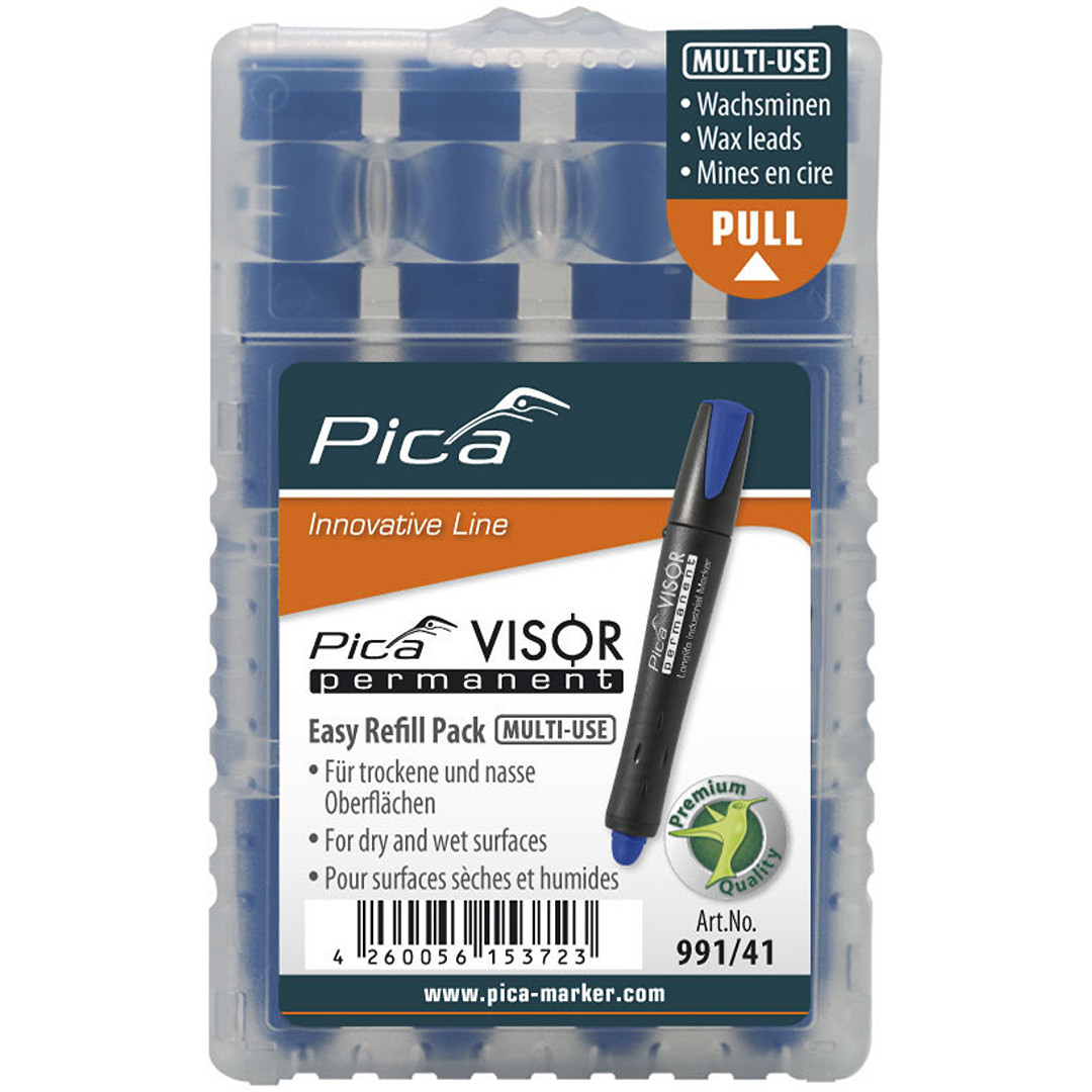 Pica 991/41 Visor Blue Refills, 4PK