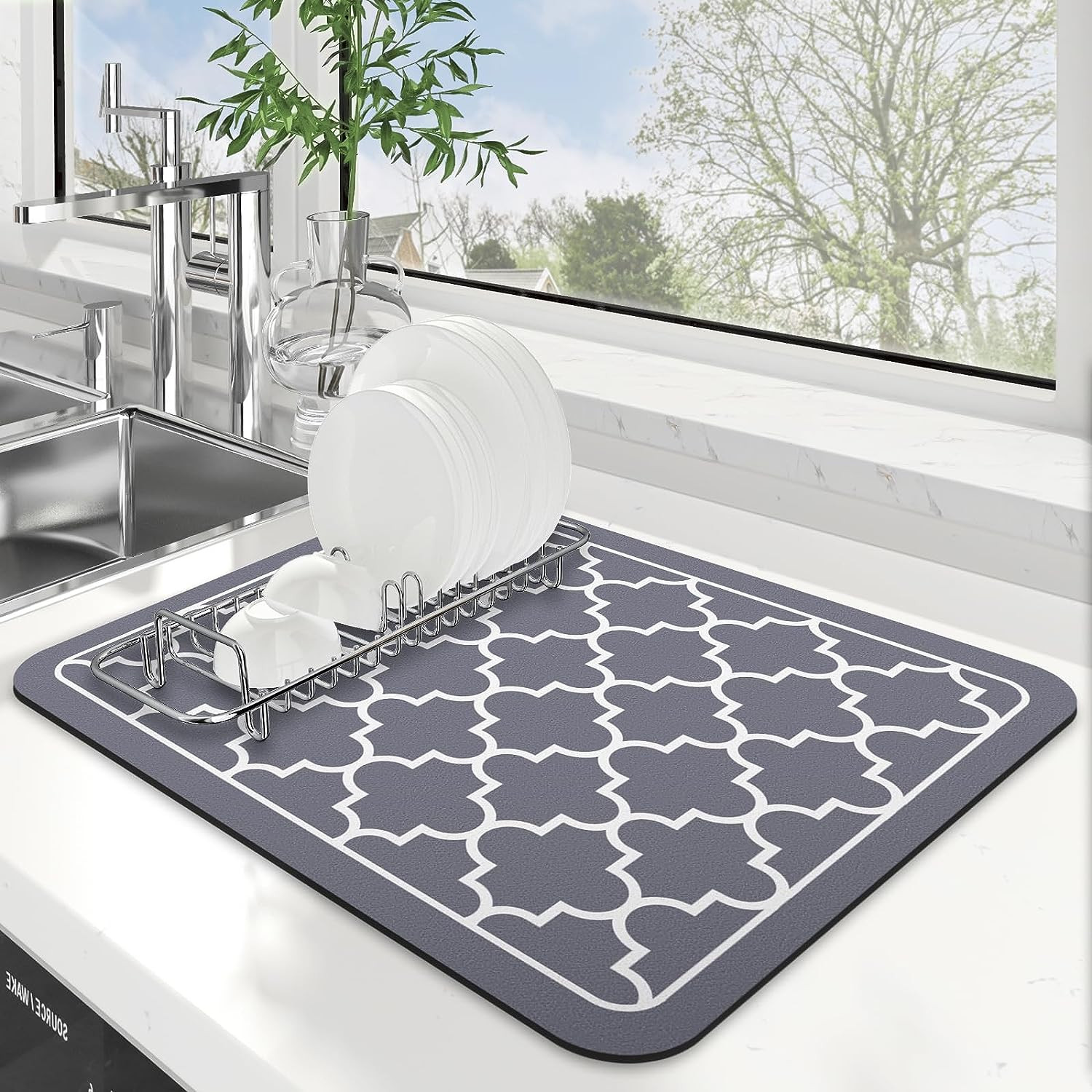 Dish Drying Mat Super Absorbent Drying Mat Large Dish Drying Mats for Kitchen Co