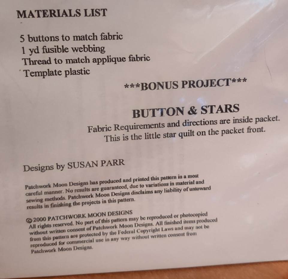 BUTTON DOWN STAR Quilt Pattern by Patchwork Moon Designs 46 x 46