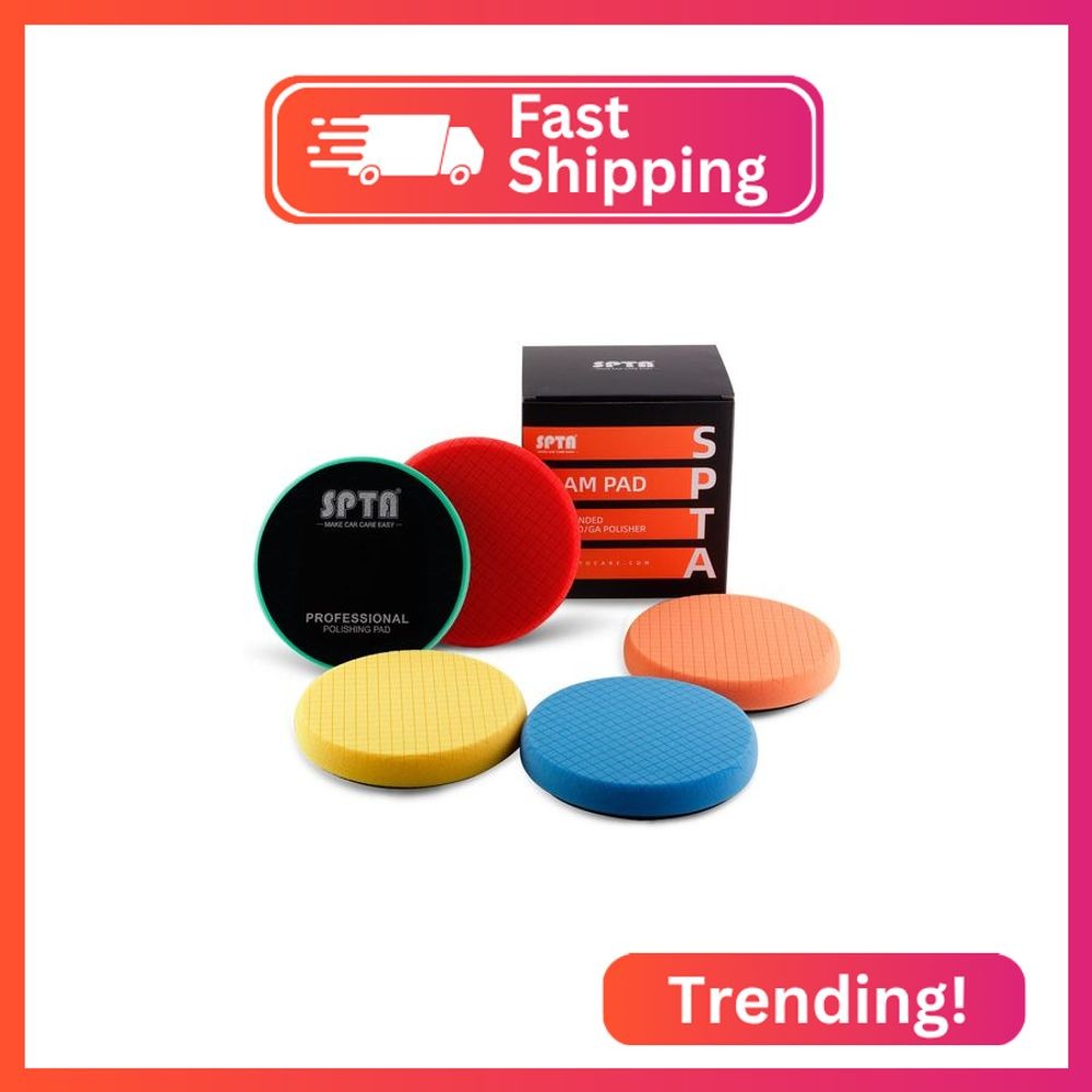 Buffing Polishing Pads, SPTA 5Pc 3.5 Inch Face for 3 Inch 76mm Backing Plate Com