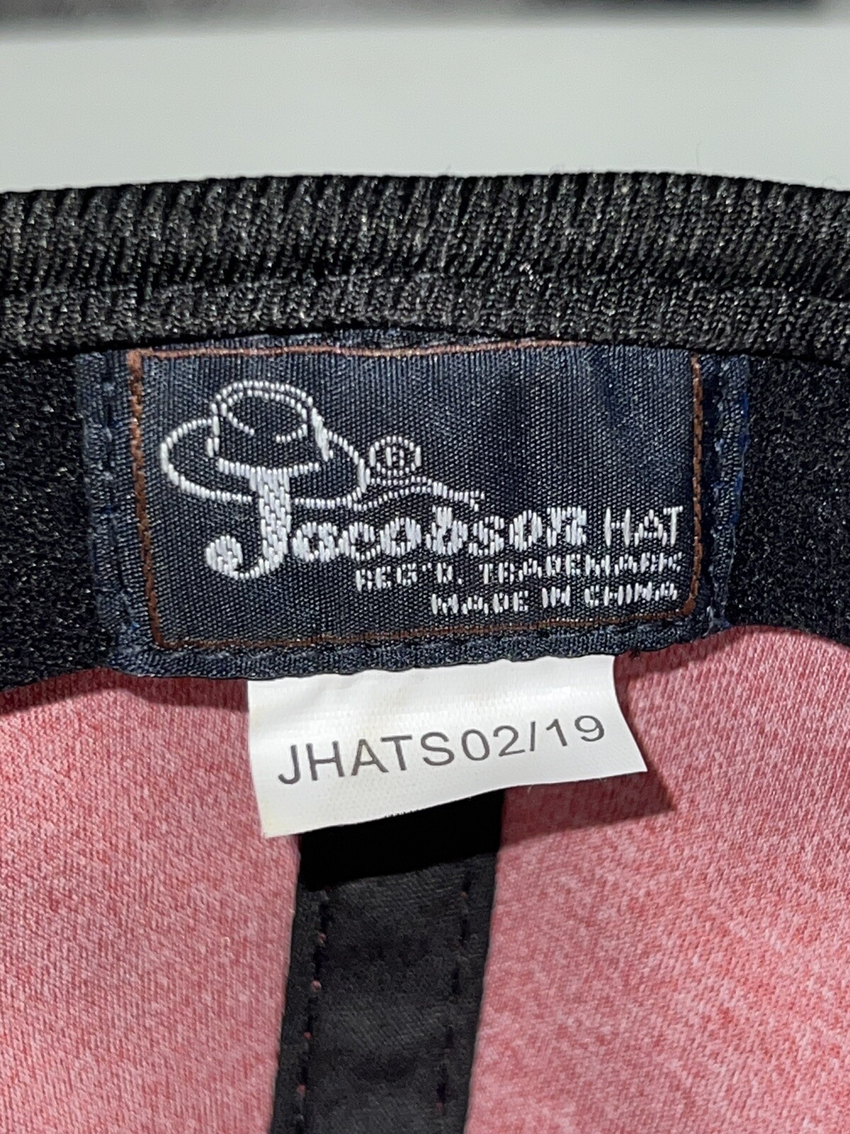 Mackinac Island Knit cap heather pink with Maroon front Hat Cap Hook Loop EUC