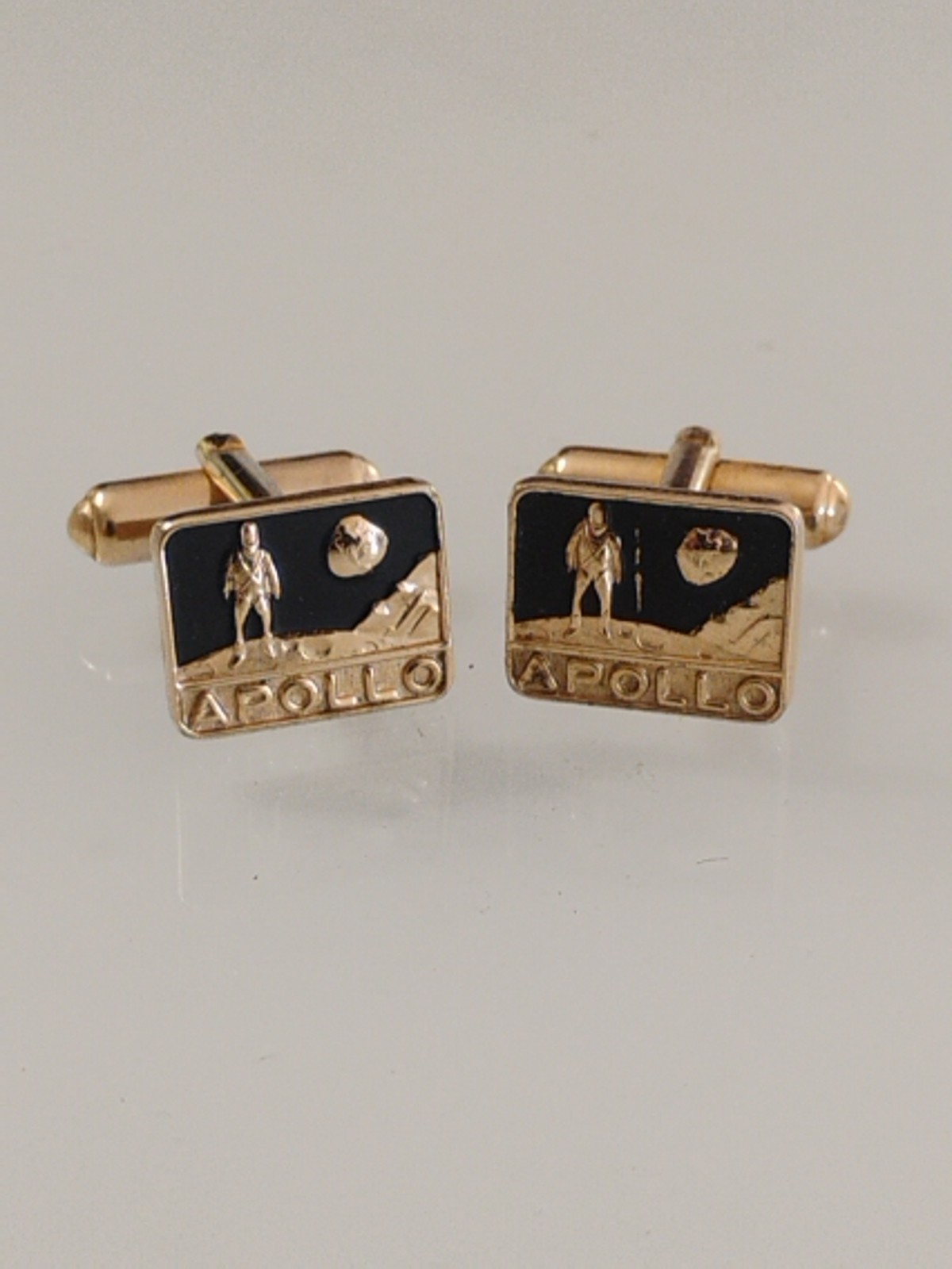 Rare Apollo 11 Cufflinks Presented By G.E to NASA Employees Space Program 1960's