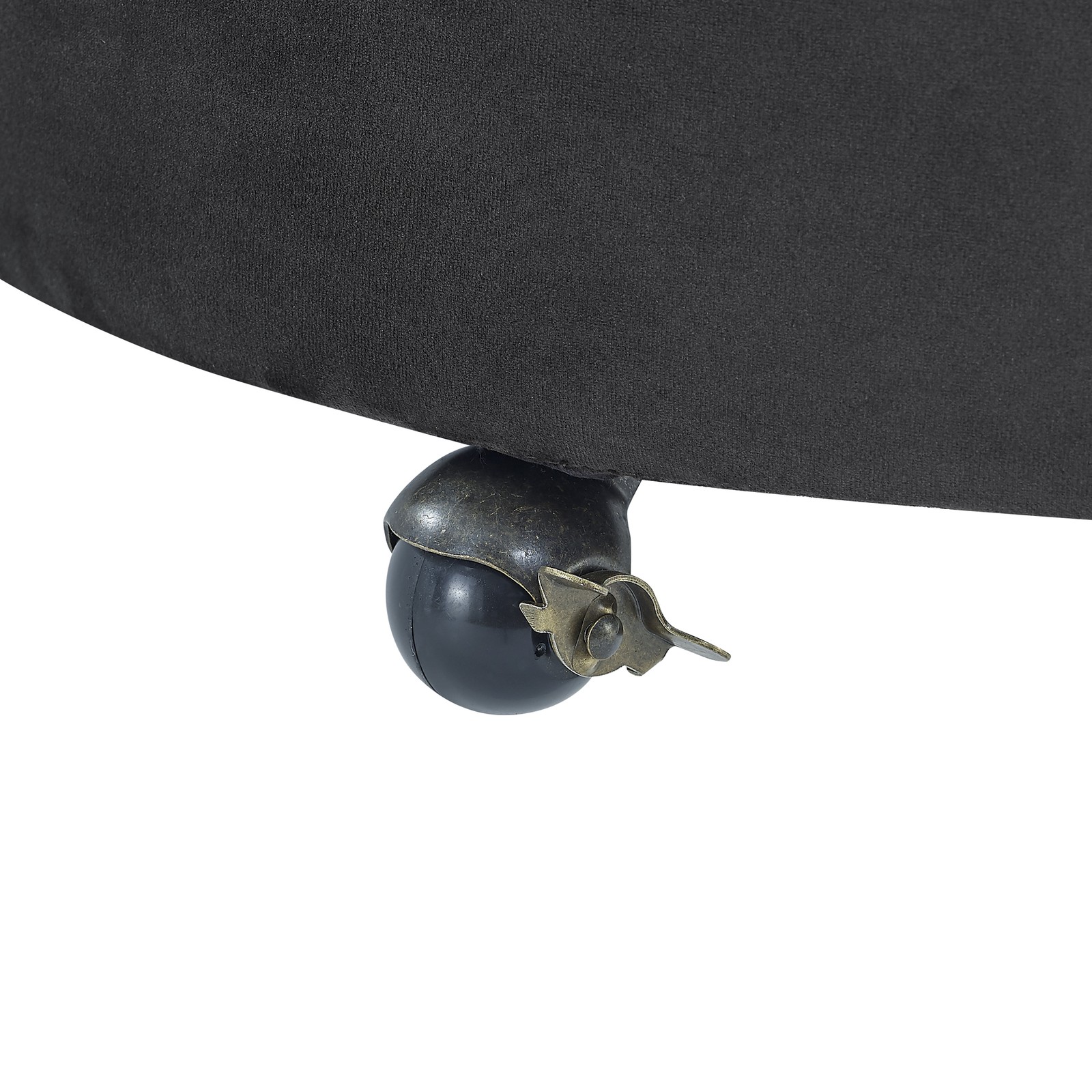 Velvet Upholstered Accent Chair Sofa Lounge Club Round Chair Living Room Black