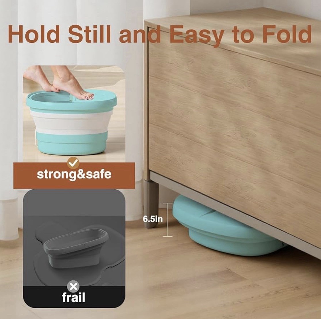 Foldable Electric Foot Bath Massager Blue Bubble Care Shiatsu (See Description)