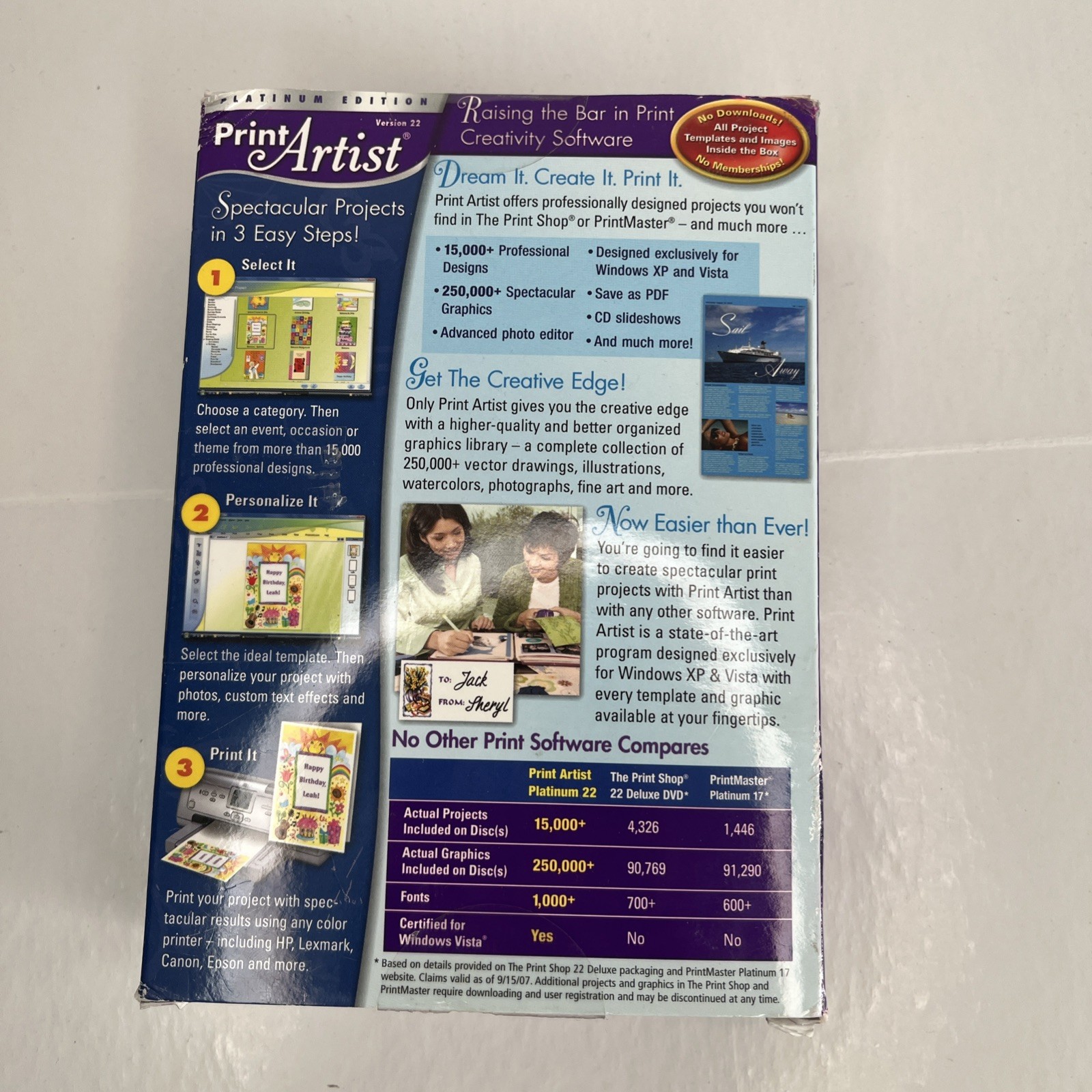 Print Artist Version 22 Platinum Edition Software Original Box CD 2007 USA