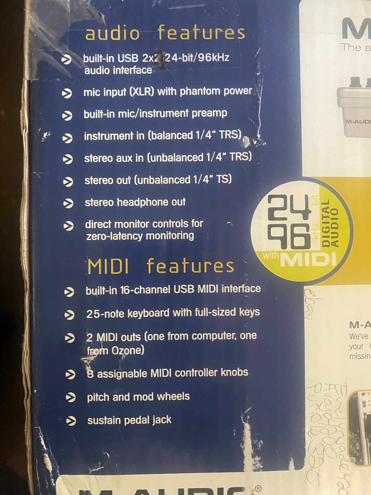 M-Audio Ozone *Midi Keyboard & interface *USB controller *mobile workstation