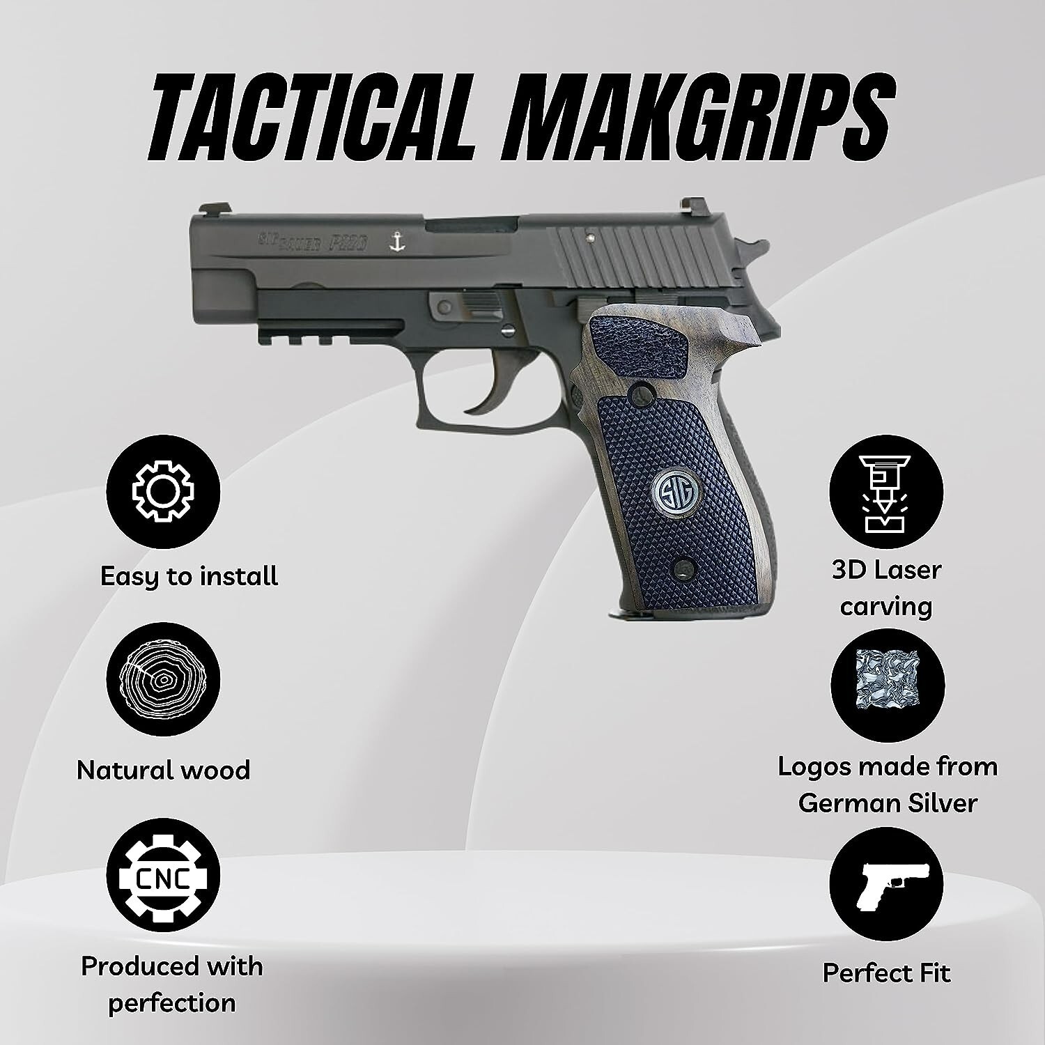 Sig Sauer P228/P229 Grips Gold Logo