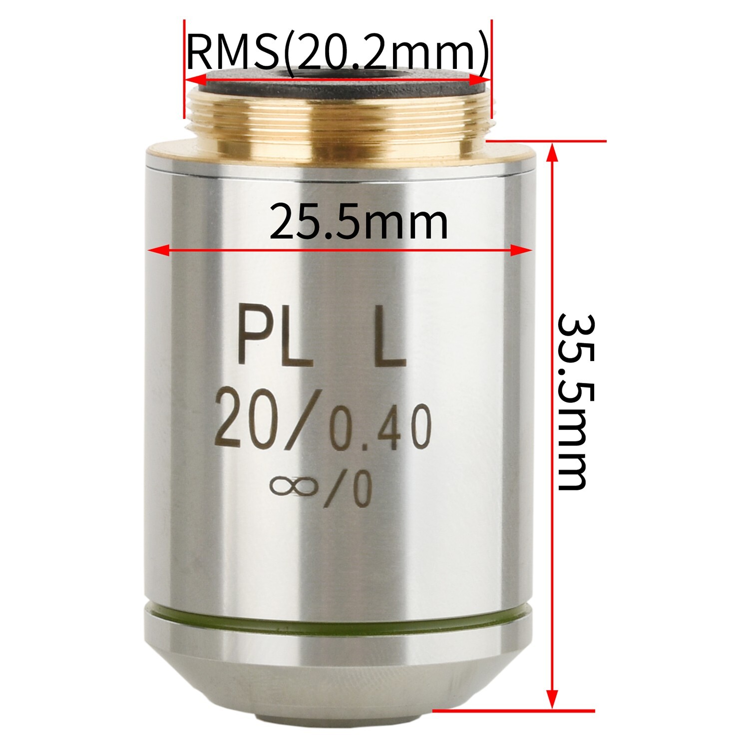 KOPPACE 20X Infinity Flat Field Achromatic Metallographic Objective , 20.2mm IF
