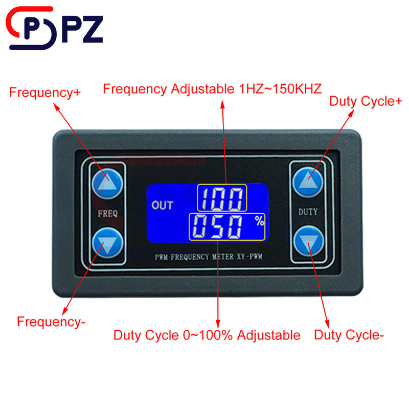 XY-PWM Signal Generator PWM Pulse Frequency Cycle Adjustable Module LCD Display