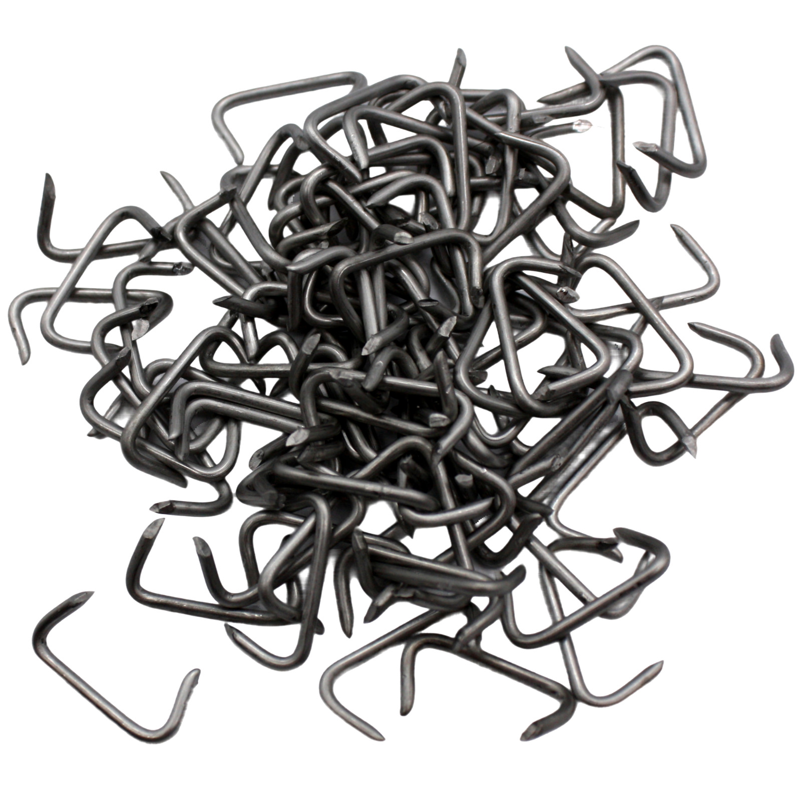 100 Pcs 3/4" Stainless Steel Sharp Point Hog Rings for Upholstery - Made in USA