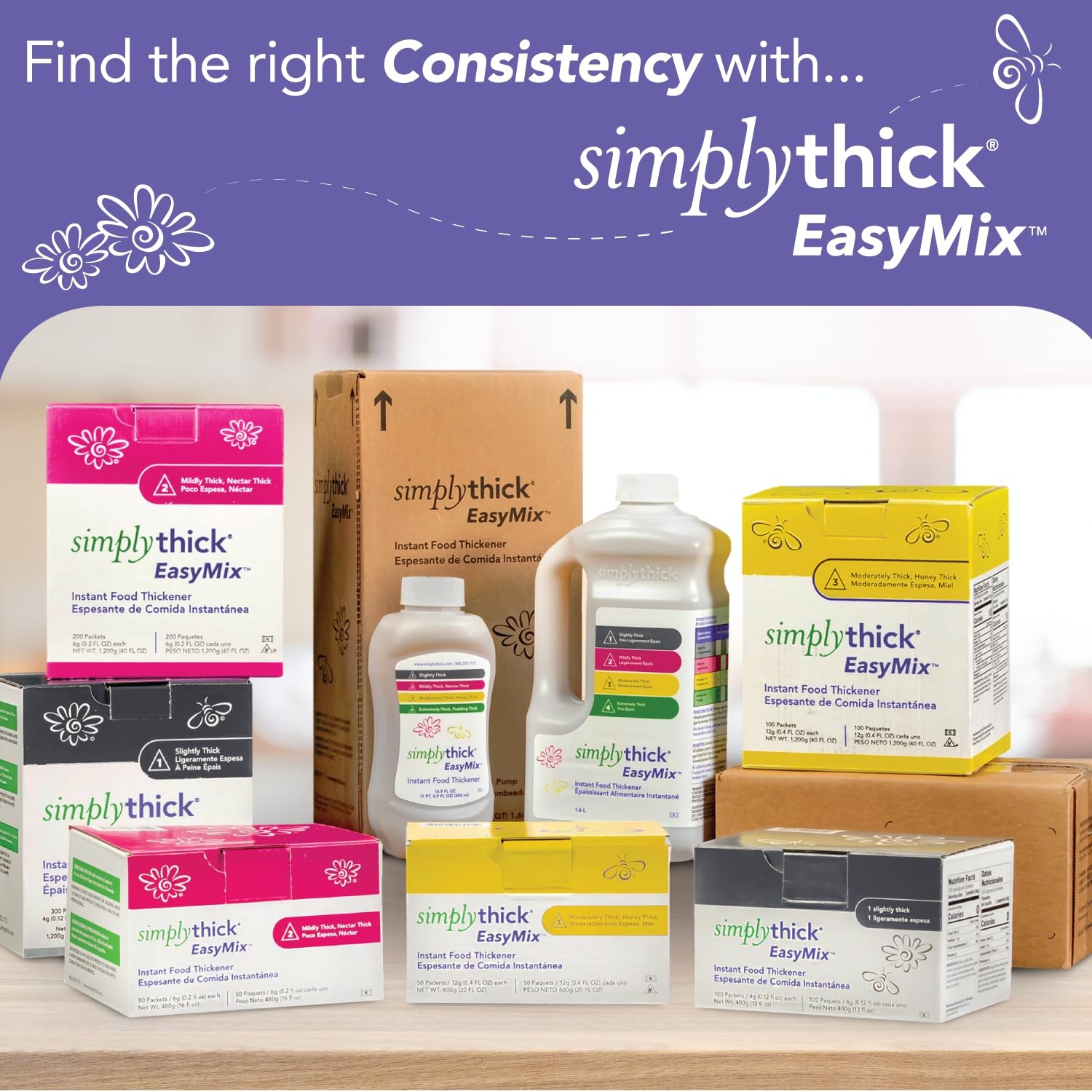 Simplythick Easymix | 92 Servings | Gel Thickener for Those with Dysphagia & Swa
