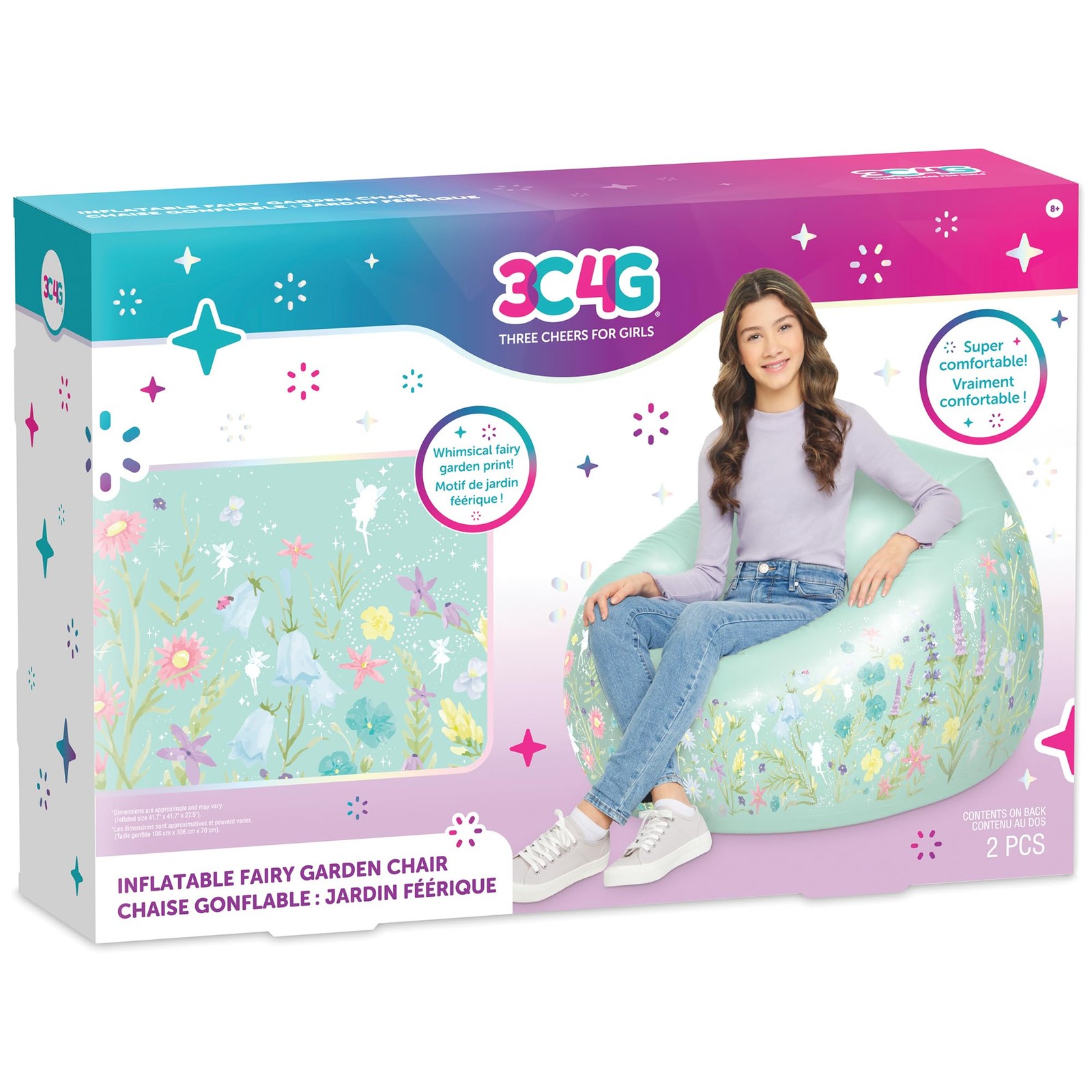 3C4G: Inflatable Fairy Garden Chair - Comfortable & Portable Blow Up Chair, P...