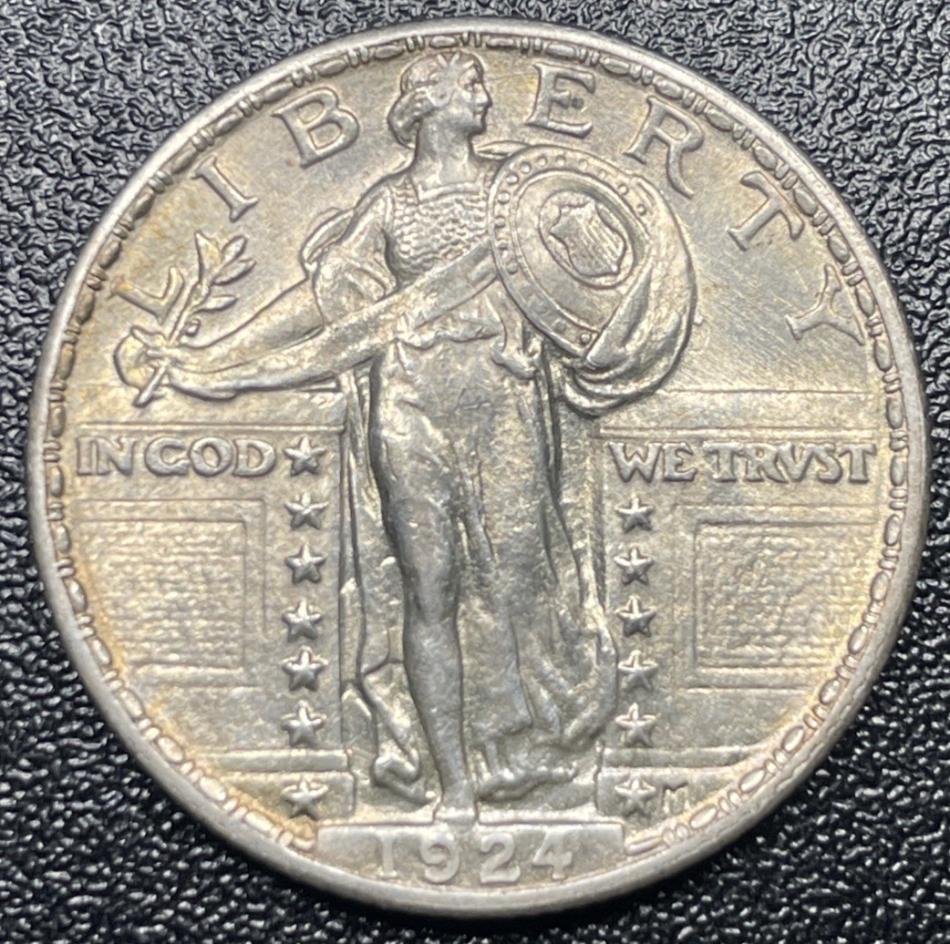 1924 P Standing Liberty Silver Quarter Dollar 25c Choice AU/Unc Lusterous