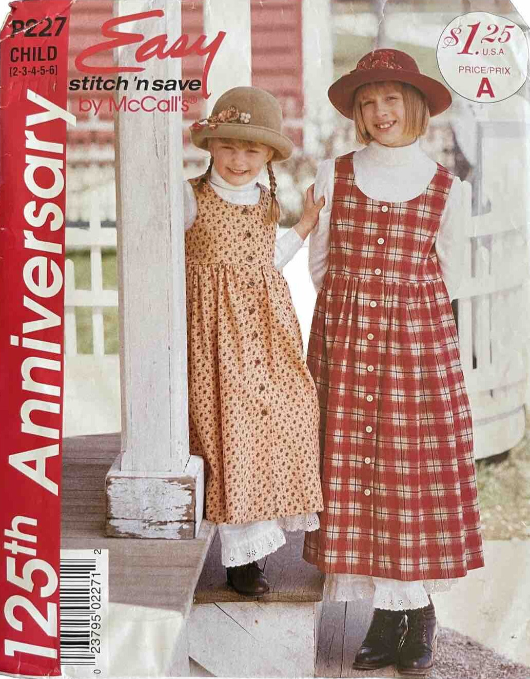 7791 P227 Size 2 3 4 5 6  STITCH 'N SAVE Jumper Dress Petticoat Loose Fitting UC