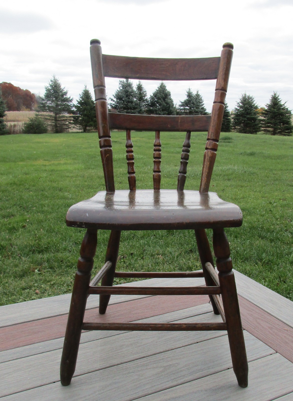 One Antique Primitive 19th Century Handmade Farmhouse Chair