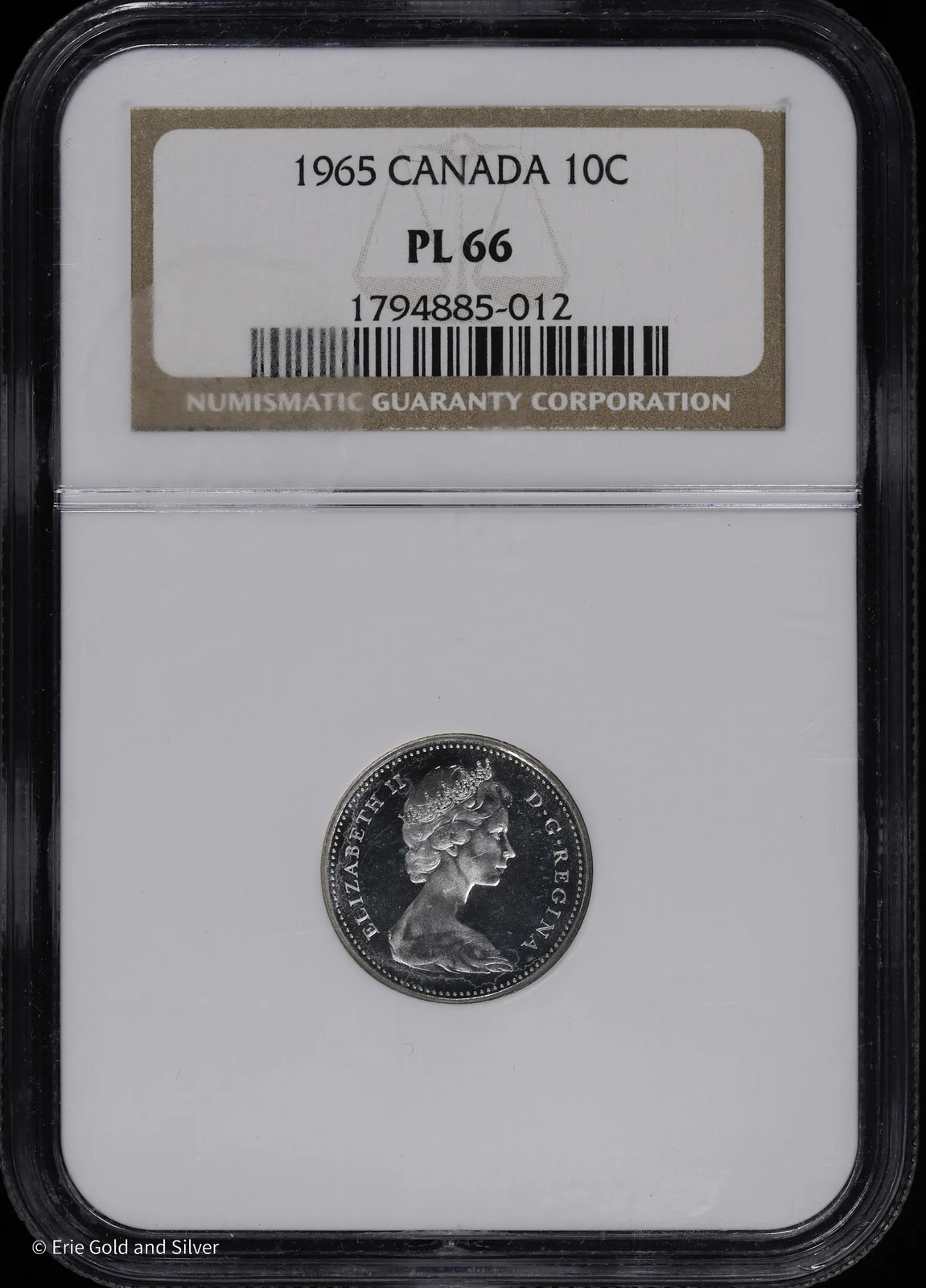 1965 Canada Silver Ten Cents 10c NGC PL 66