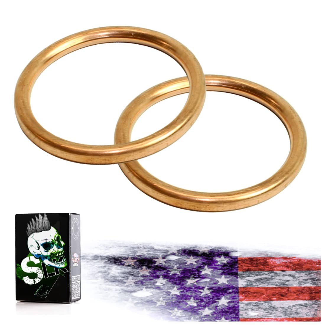 SLK-Customs 60569 Exhaust Flange Copper Gasket 31396 Compatible with...