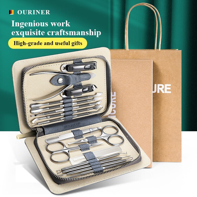 Manicure Set 16In1 Full Function Kit Professional Stainless Steel Pedicure Sets
