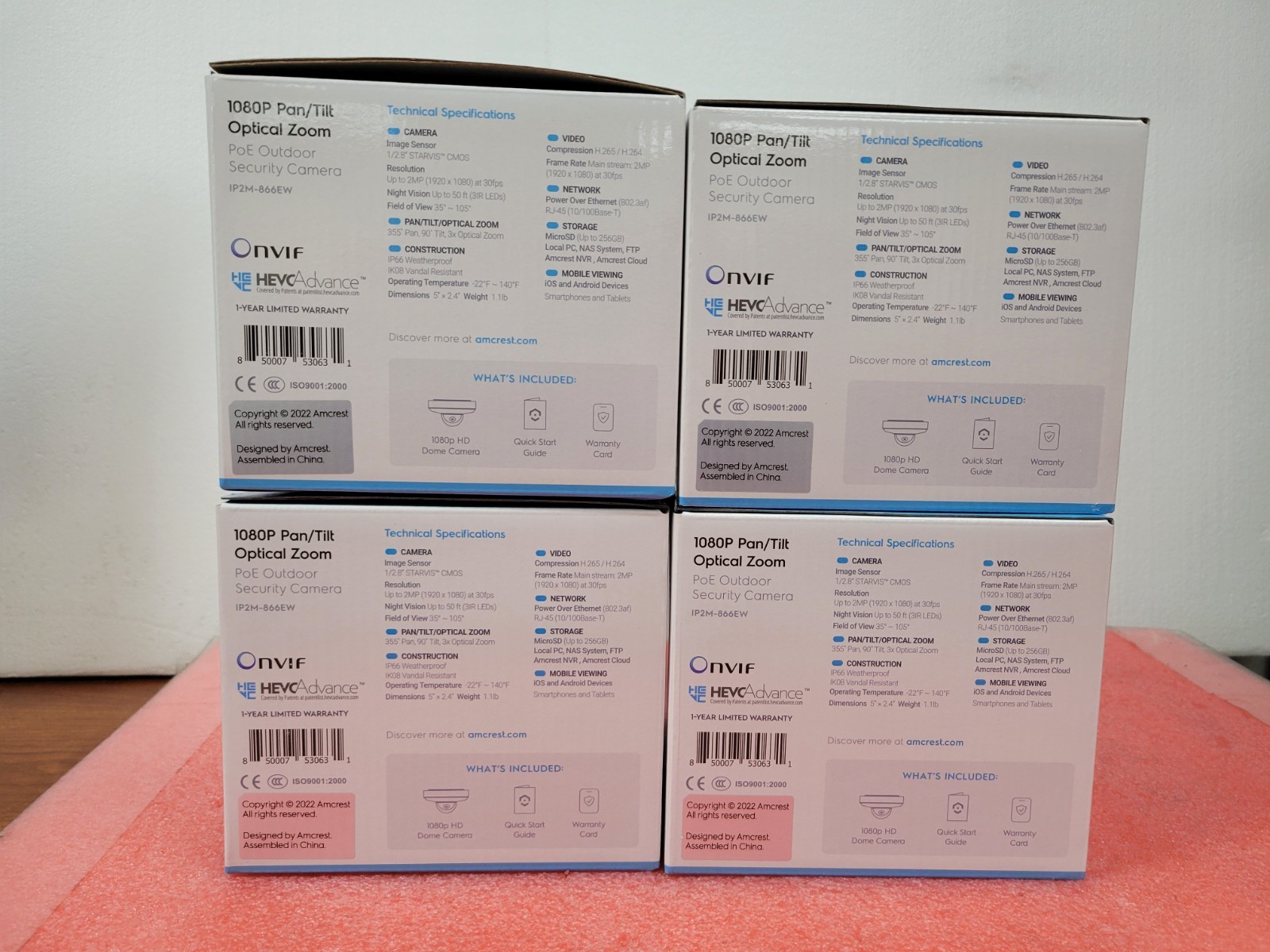 4x Amcrest IP2M-866EW Optical Zoom Outdoor Vandal Security Camera | C275DS