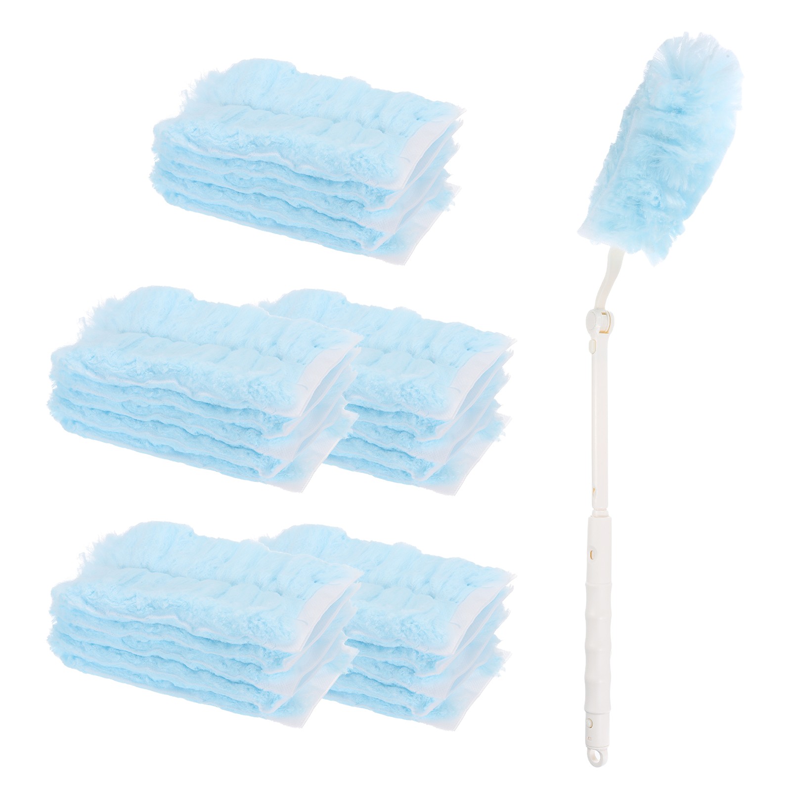 1 Count White Flexible Handle Refill, with 25 Blue Dusters