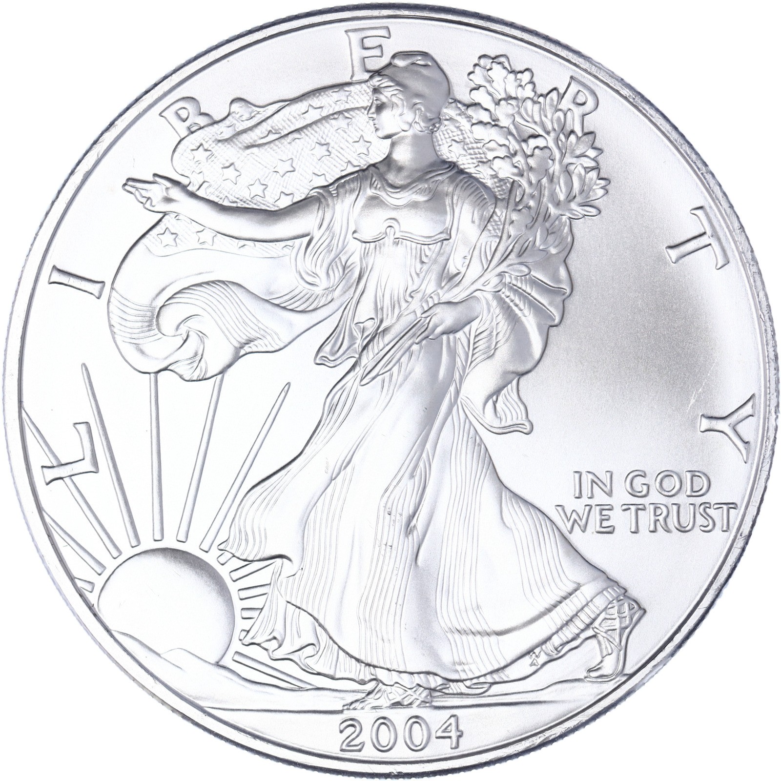 2004 American Silver Eagle 1 Oz Gem Brilliant Uncirculated Coin