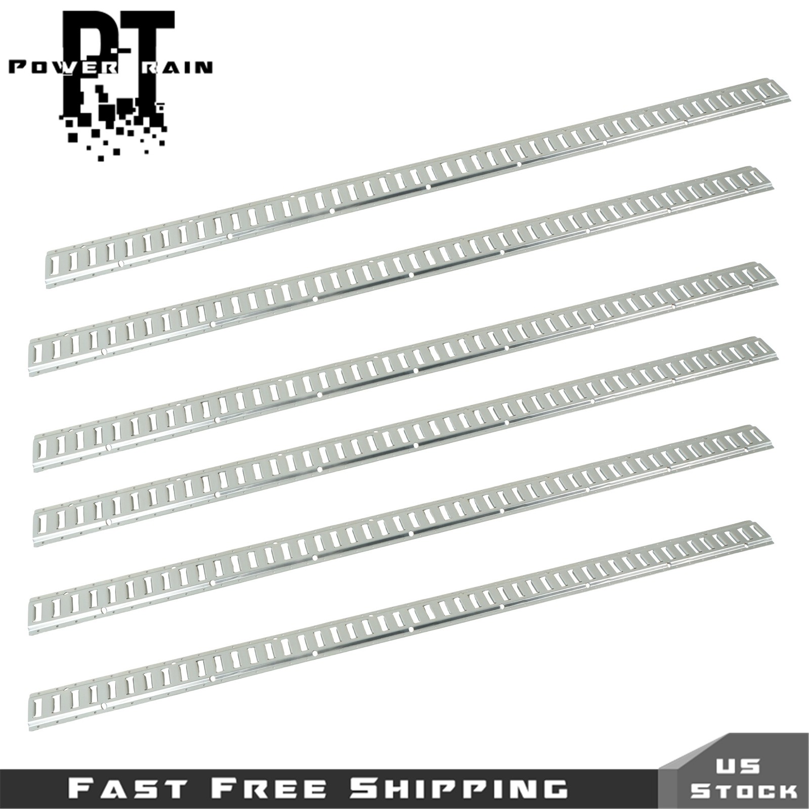 (6 Piece) 8 ft Galvanized Horizontal E-Track Trailer Tie-Down Rails for Truck