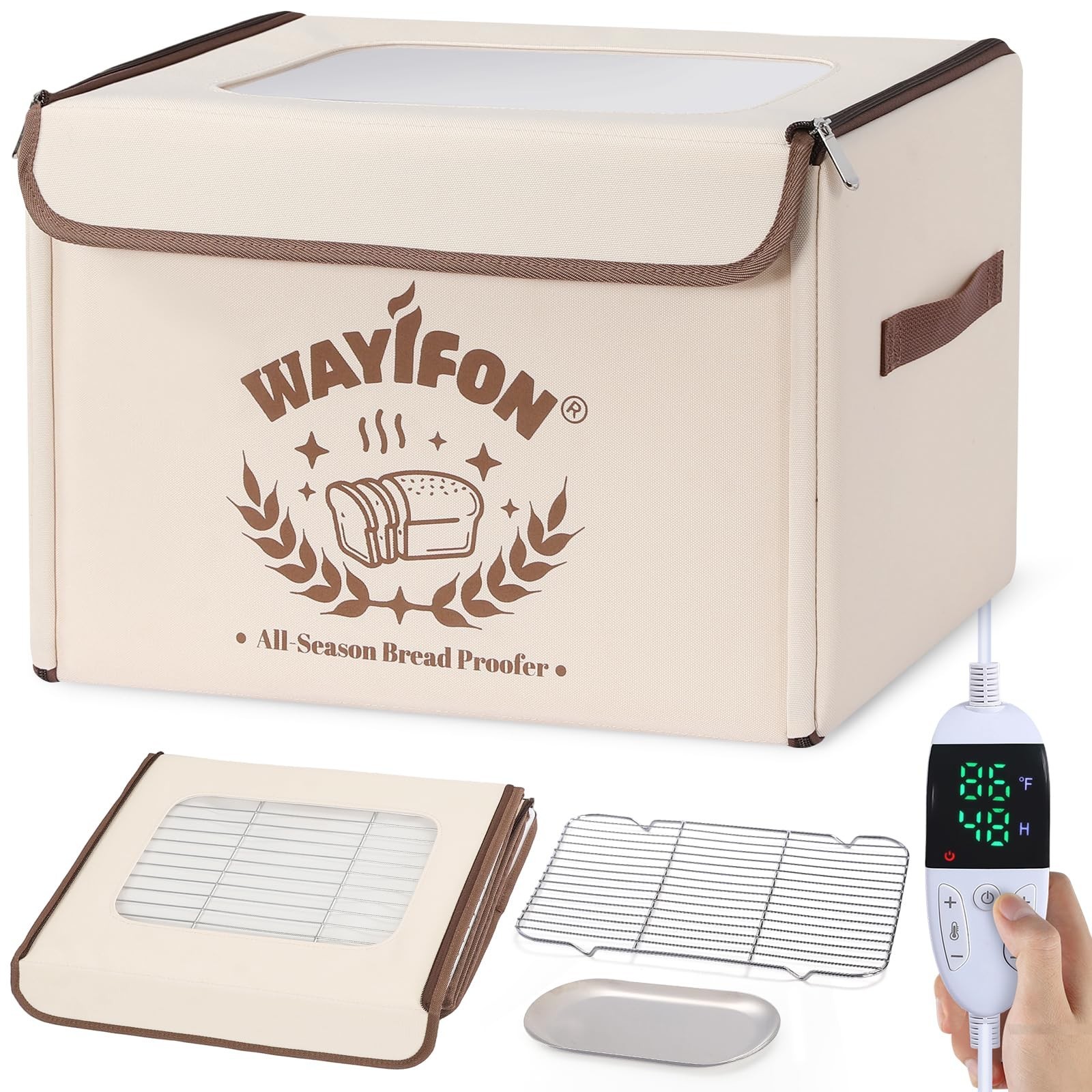 Folding Bread Proofing Box with 68-131℉ Temp Control & 99H Timer,Dough Pro