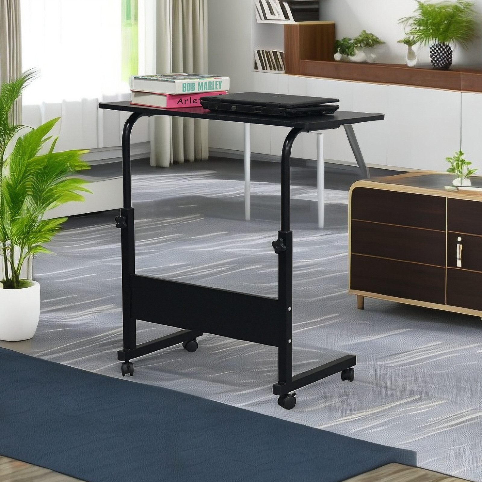 Ergonomic Black Portable Computer Desk,Adjustable Laptop Desk w/ 31.5'' Tabletop