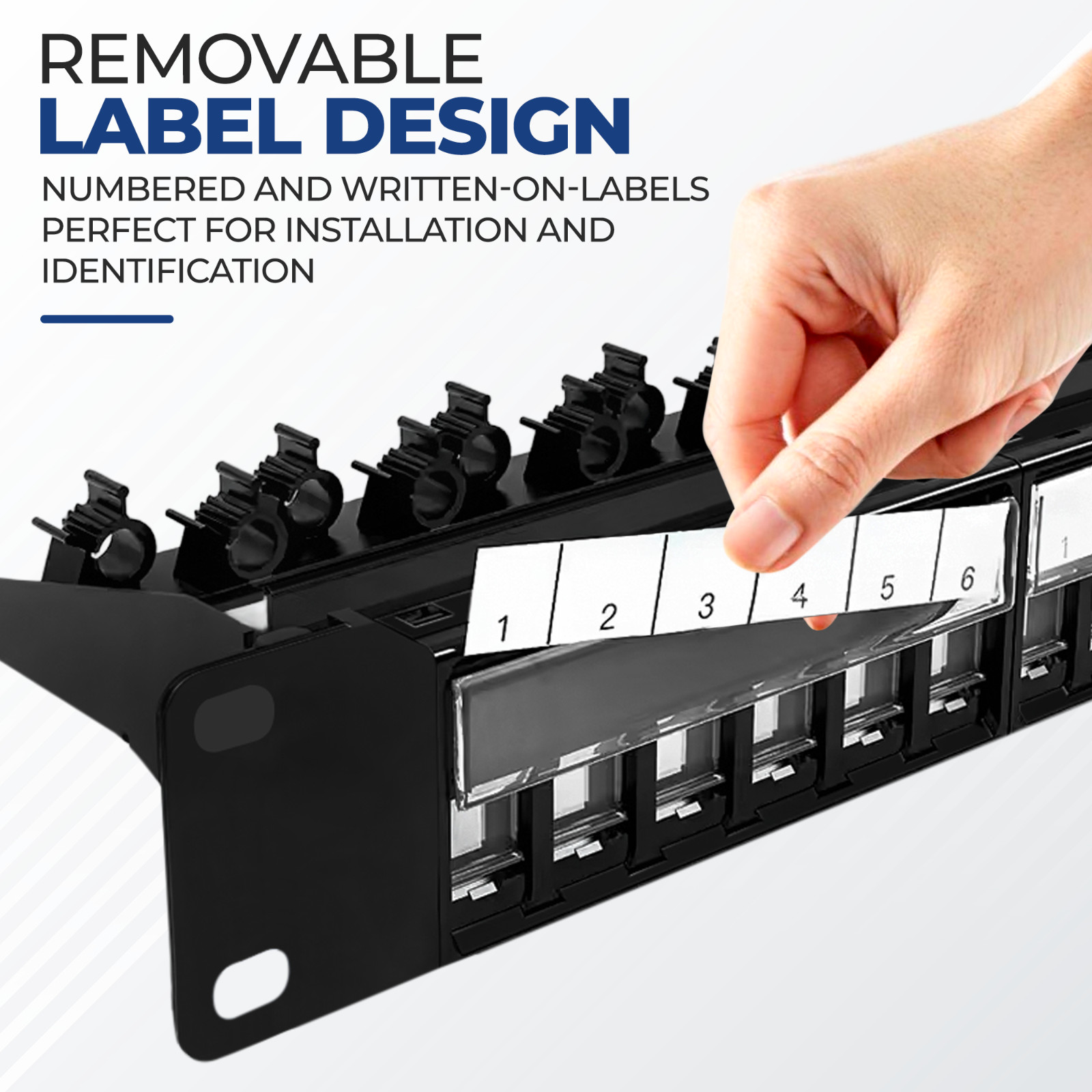 24 Port Blank Keystone 19” Patch Panel 1U - Removable Panels & Rear Cable Bar