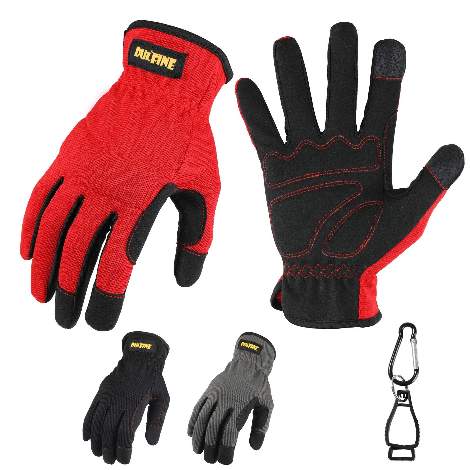DULFINE High Performance Work Gloves For Men(3 X-Large, Multicolor (3 Pairs)