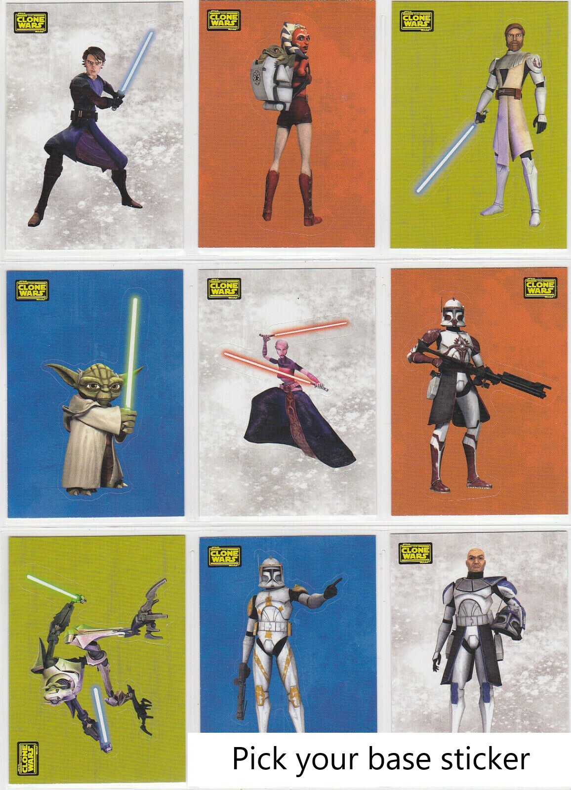 2008 Topps Star Wars Clone Wars Stickers Pick your Own Base Complete Your Set