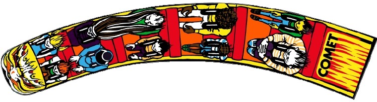 Williams COMET Pinball Machine Center Main Ramp Decal ( REVERSE PRINTED )