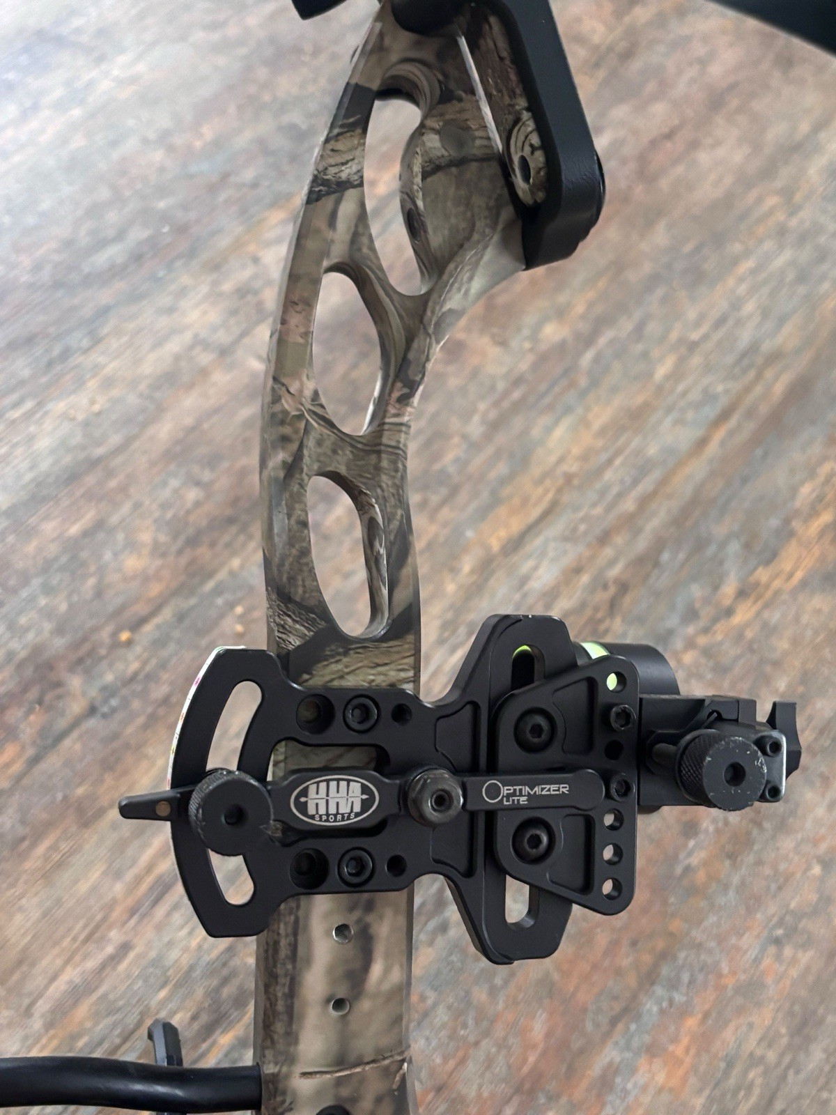 PSE Camouflage Compound Bow w/ HHA Optimizer Lite Sight, Bowmar Rest, Stabilizer