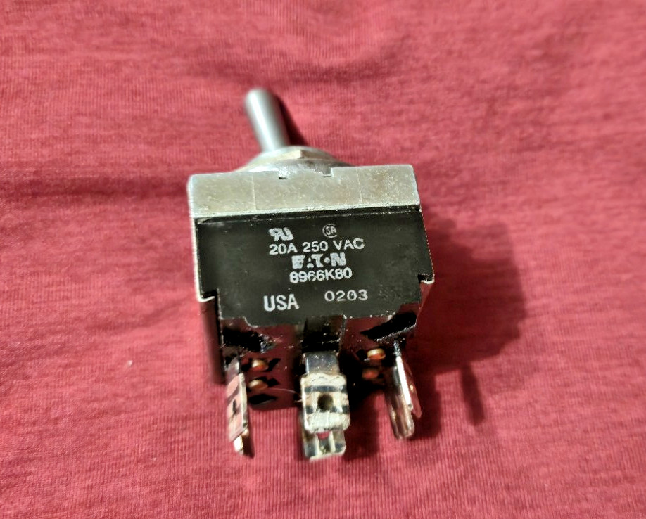 Eaton Toggle Switch 8966K80, 20A 250VAC, nice condition!