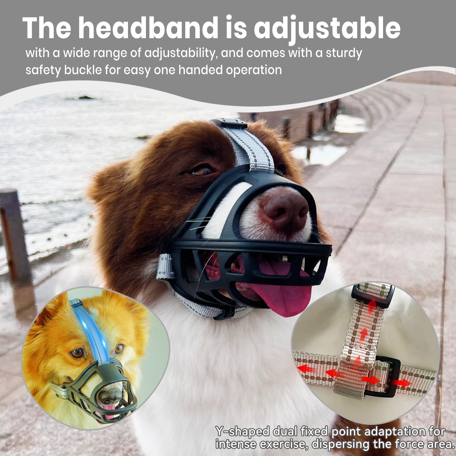 Dog Muzzle, Basket Muzzle for Small Medium Large Dogs, Anti-Biting and Chewin...